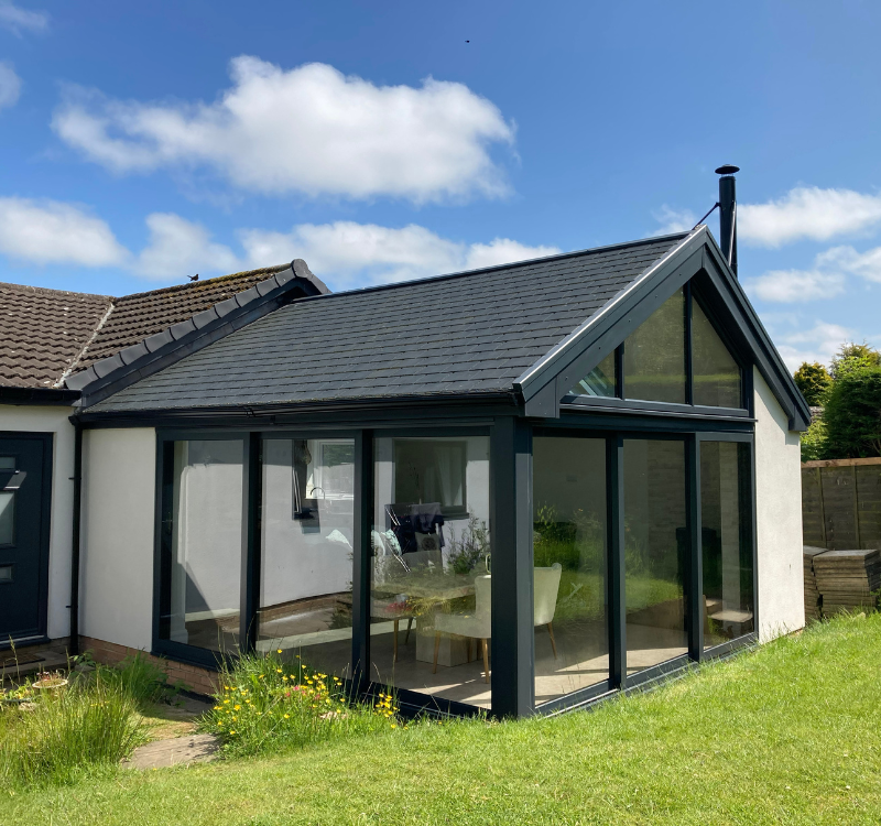 sunroom with large windows