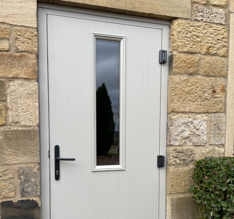 light grey entrance door