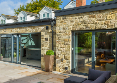 2 sets of bi fold doors on the back of a property