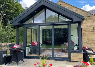 black bi fold doors