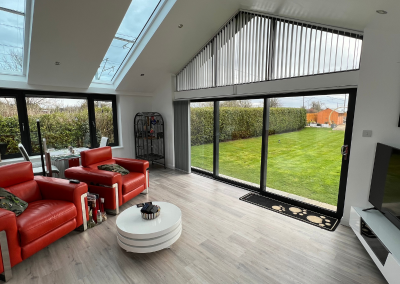 bi fold doors with large windows