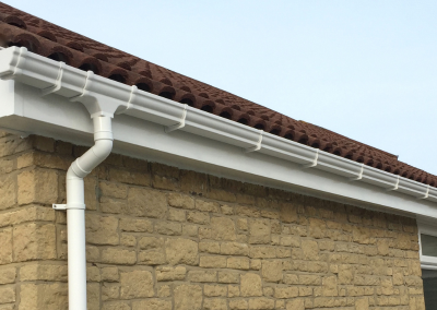 Guttering on a roof