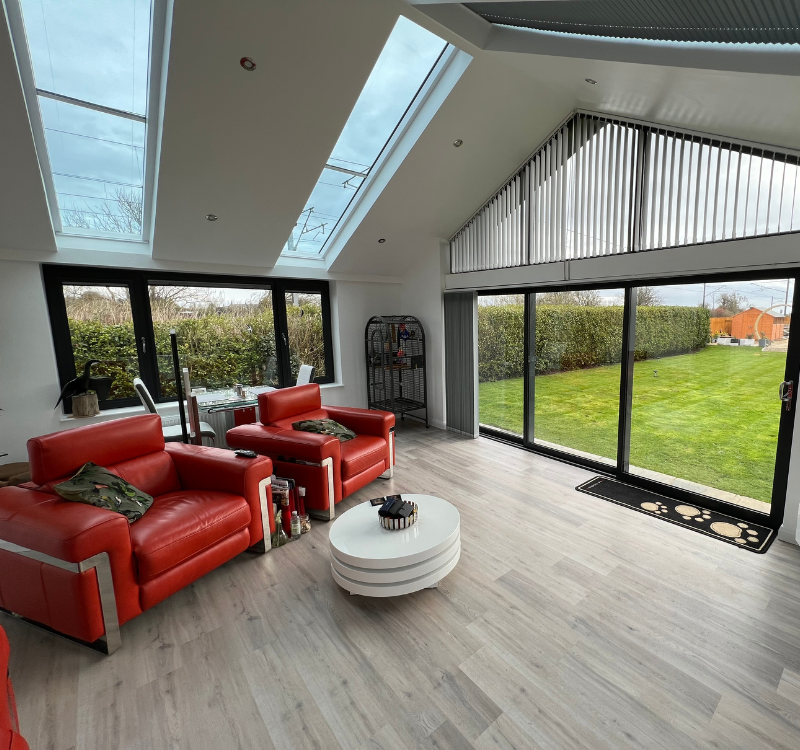 Hawthorn Windows large bi-fold doors fitted to large extension on back of home