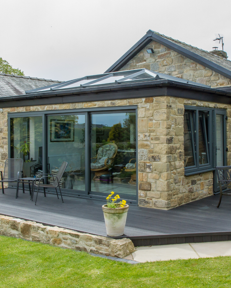 orangery with traditional stone brickwork