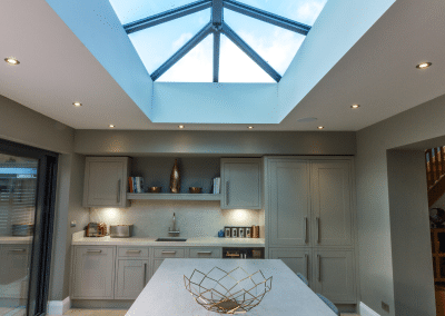 A kitchen skylight bringing light to the room